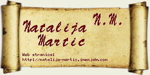 Natalija Martić vizit kartica
